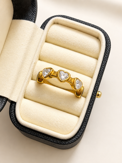 Diamond Hearts Ring