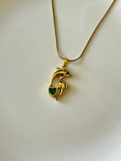 Green Dolphin Necklace