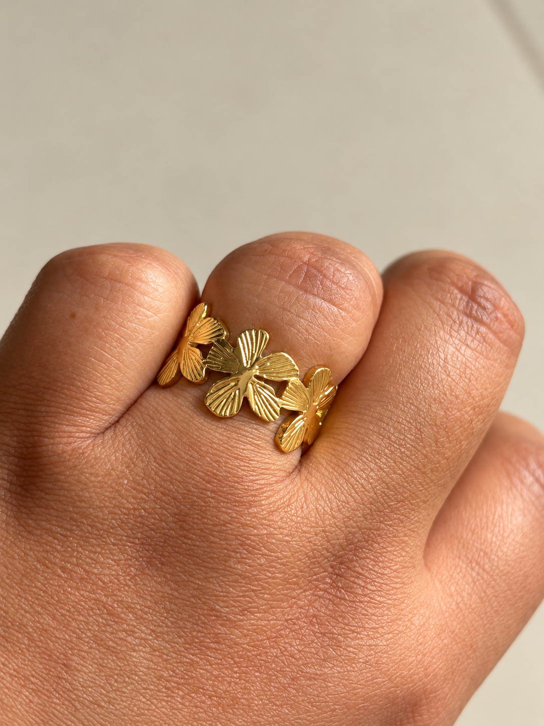 Flowers Adjustable Ring