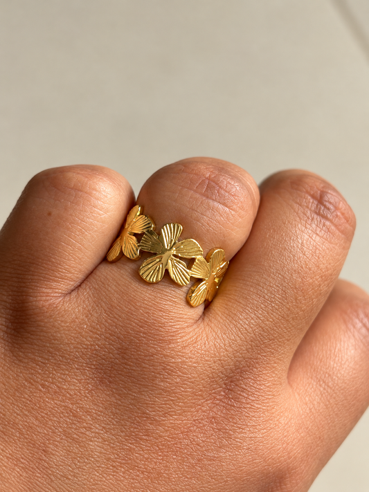 Flowers Adjustable Ring