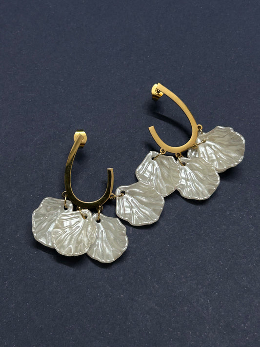 White Feather Earrings