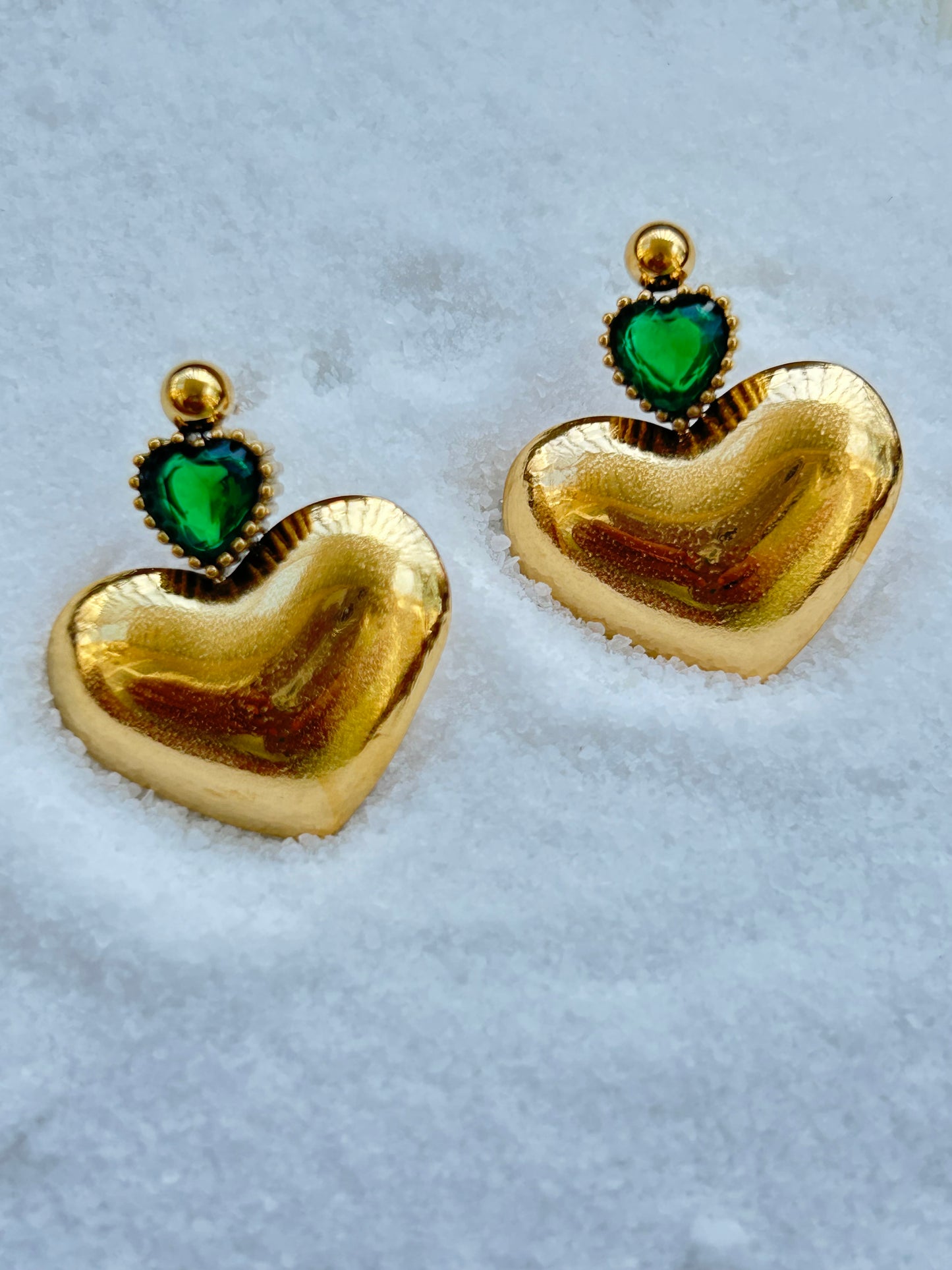 Emerald Heart Earrings