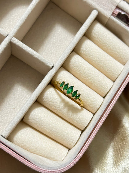 Green Diamonds Adjustable Rings