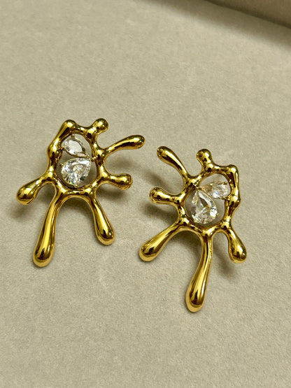 White Splash Earring