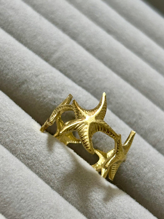 Golden Starfish Ring