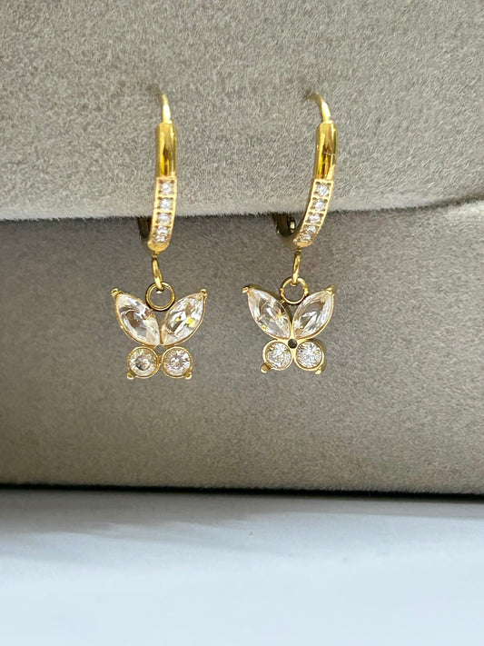 Butterfly Diamond Huggies