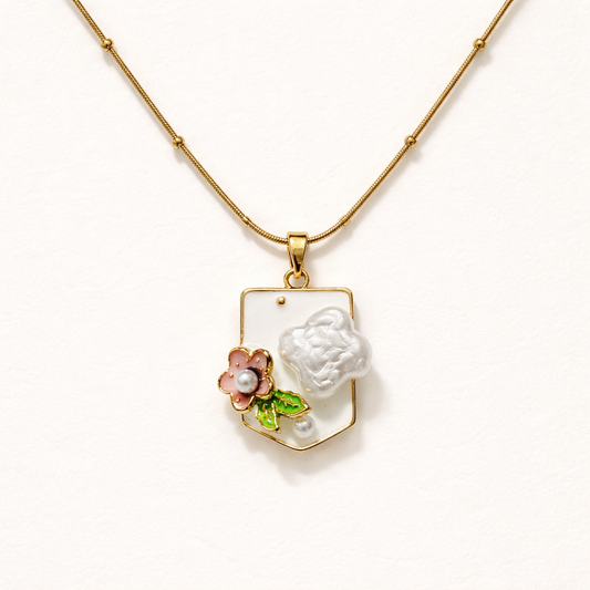 White Floral Necklace