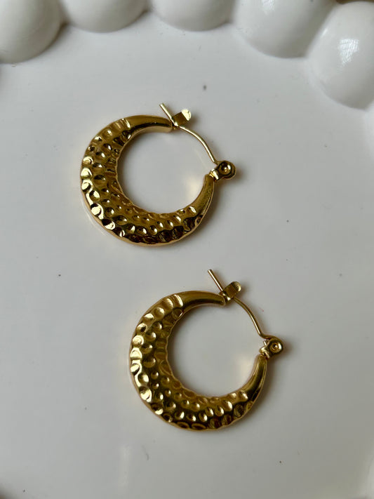 Anti Tarnish Golden Dune Hoops