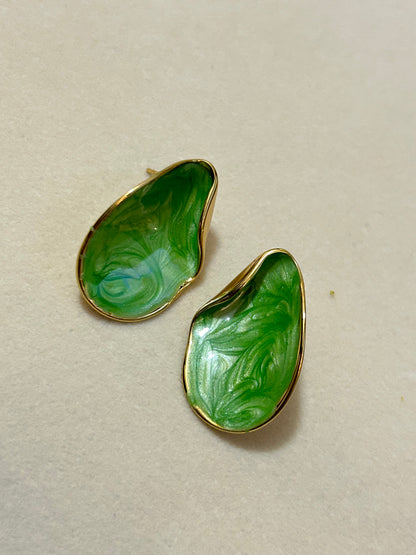Emerald Leaf Earrings