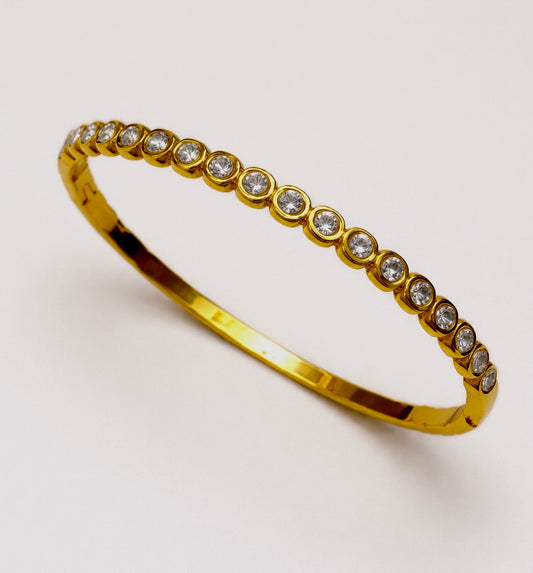 Gold Bezel CZ Tennis Bracelet