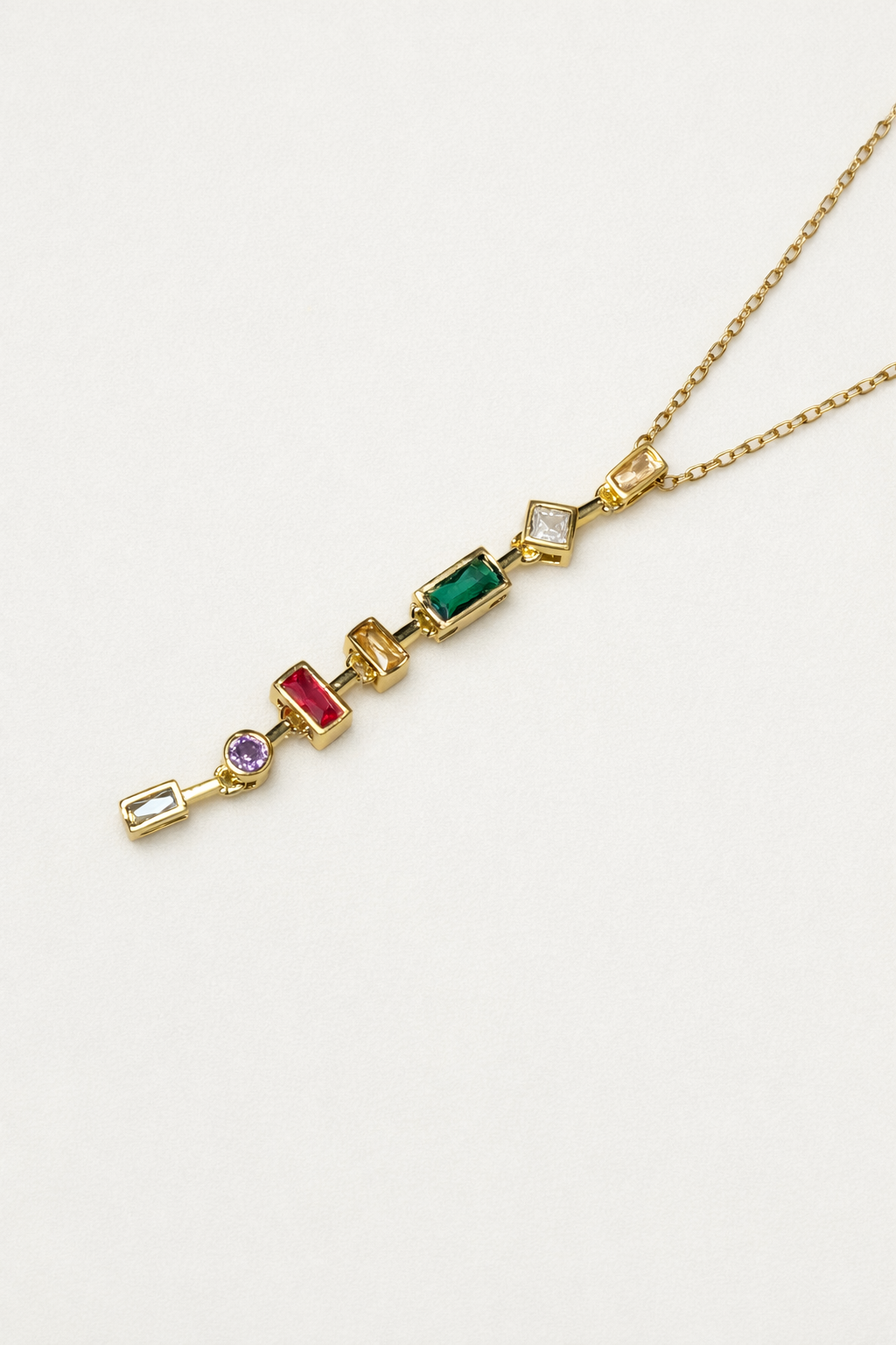 Vertical Multicolour Pendant Necklace