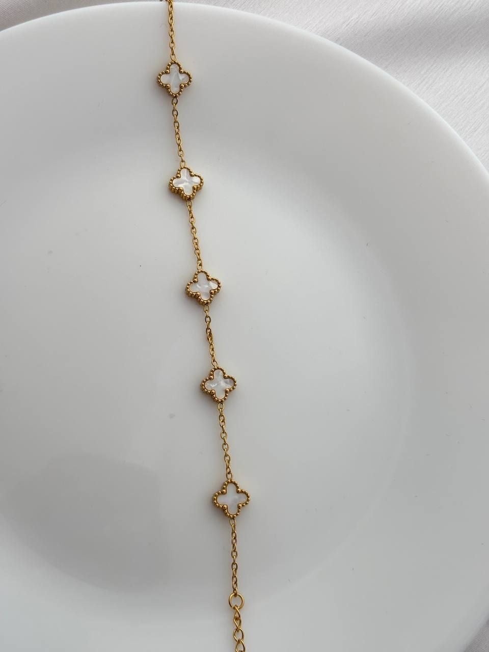 White Mini Clover Bracelet