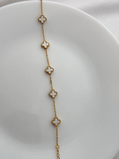 White Mini Clover Bracelet