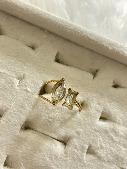 Dual Diamond Adjustable Ring