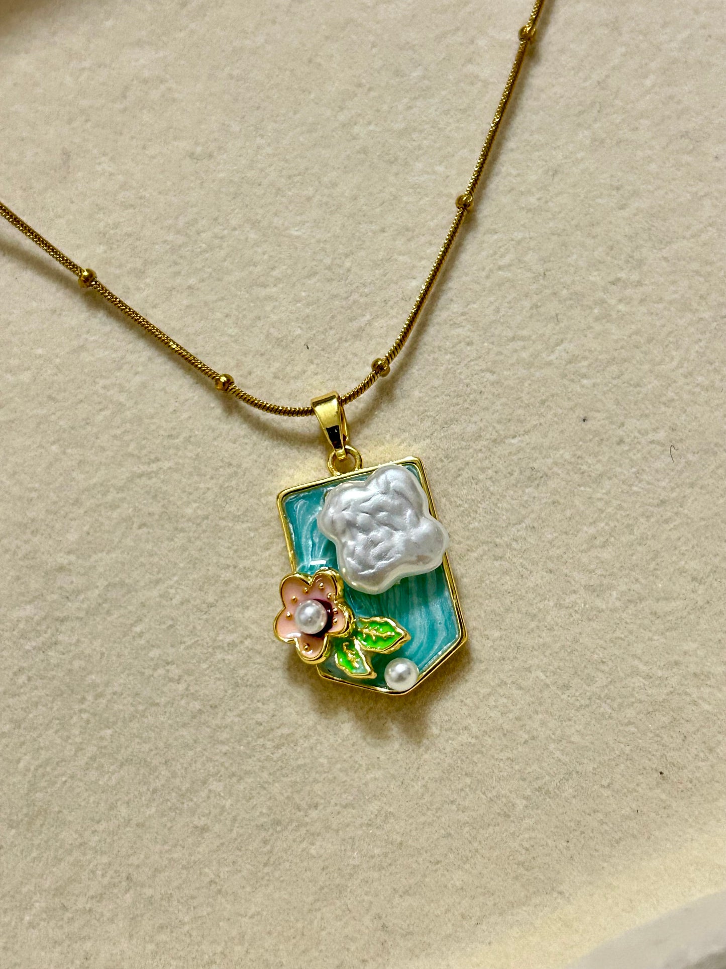 Turquoise Floral Pendant