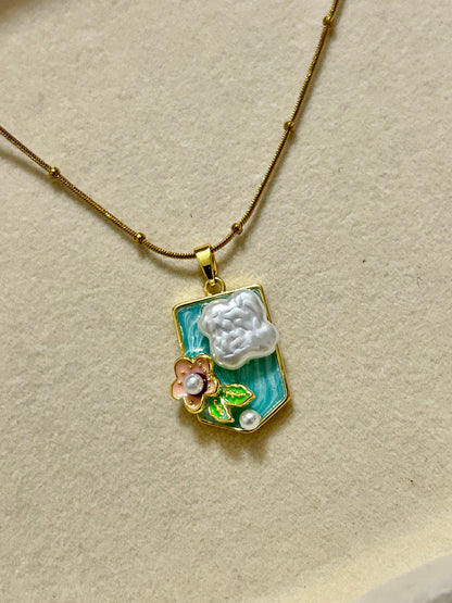 Turquoise Floral Pendant