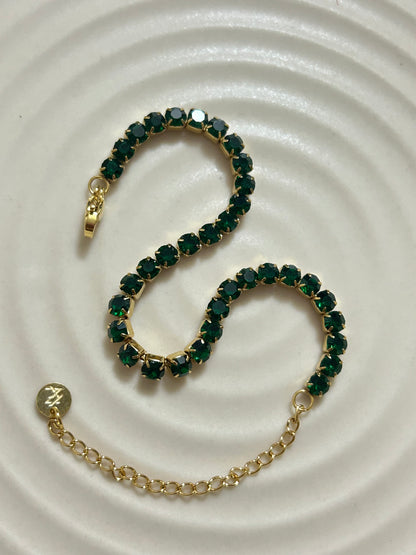 Dark Green Tennis Bracelet