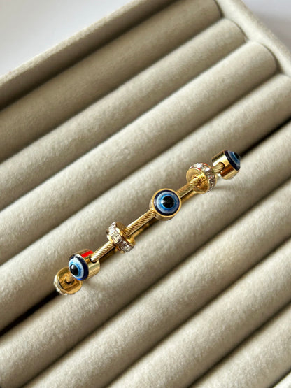 Evil Eye Studded Bracelet(Thin Wrist)