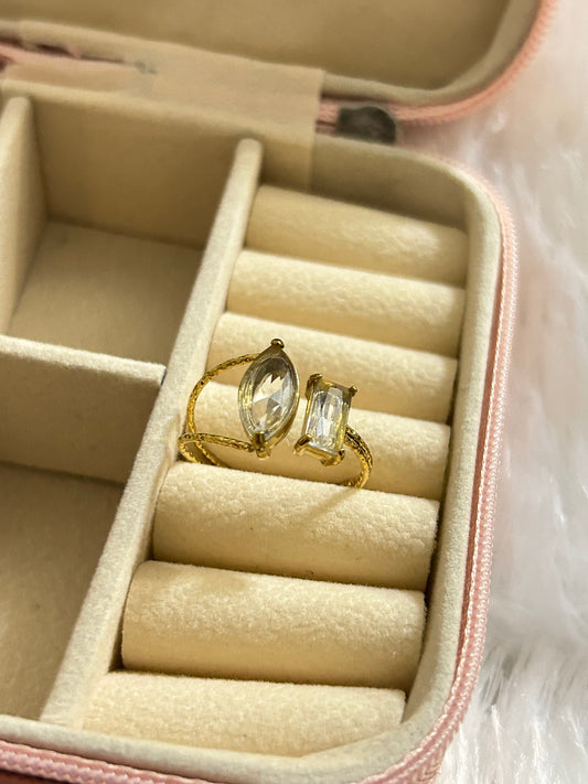 Dual Diamond Adjustable Ring