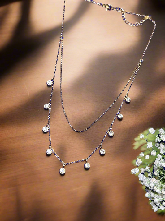 Double Layered Diamond Necklace