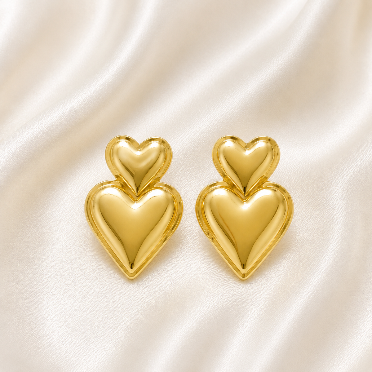 Double Heart Studs