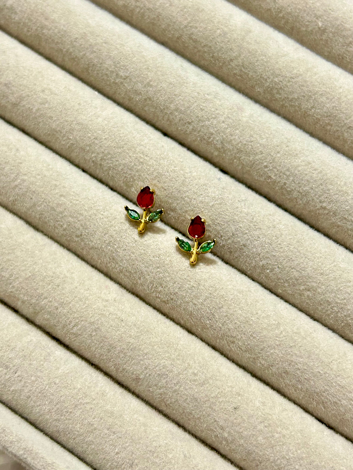 Red Tulip Earrings