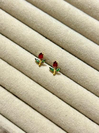 Red Tulip Earrings
