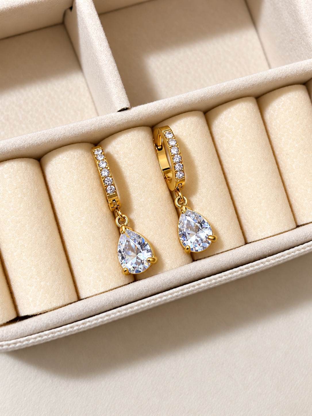 Crystal Teardrop Huggies