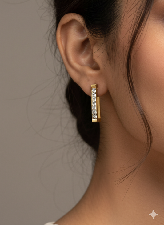 Diamond Hoop Earrings