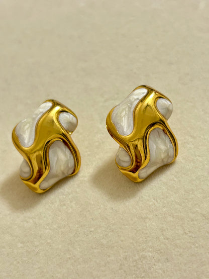 White Liquid Statement Studs