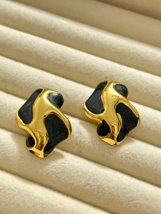 Black Liquid Statement Studs