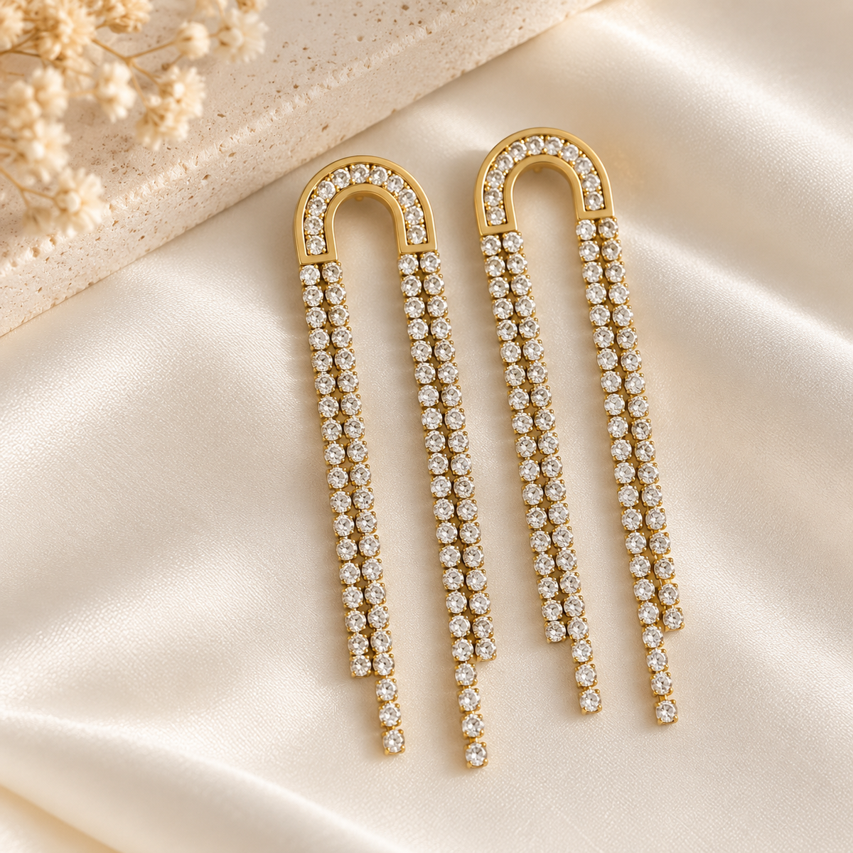 Crystal U Shape Earrings