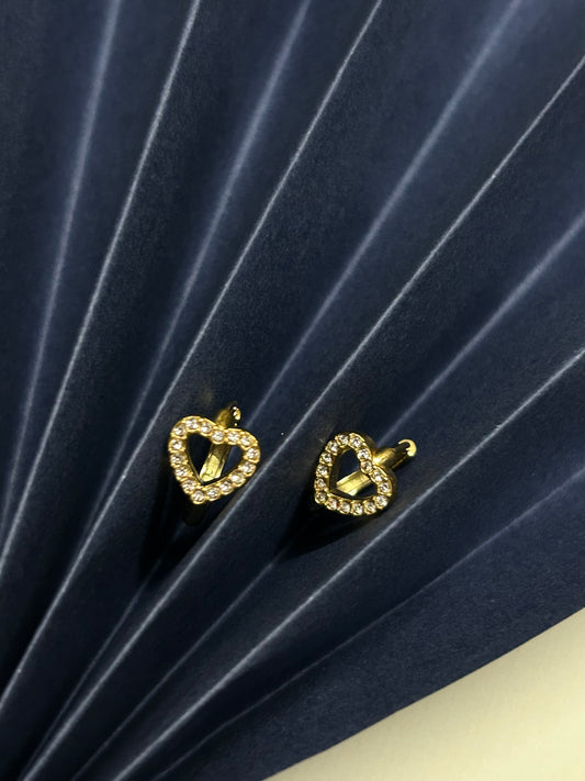 Diamond Heart Hoops