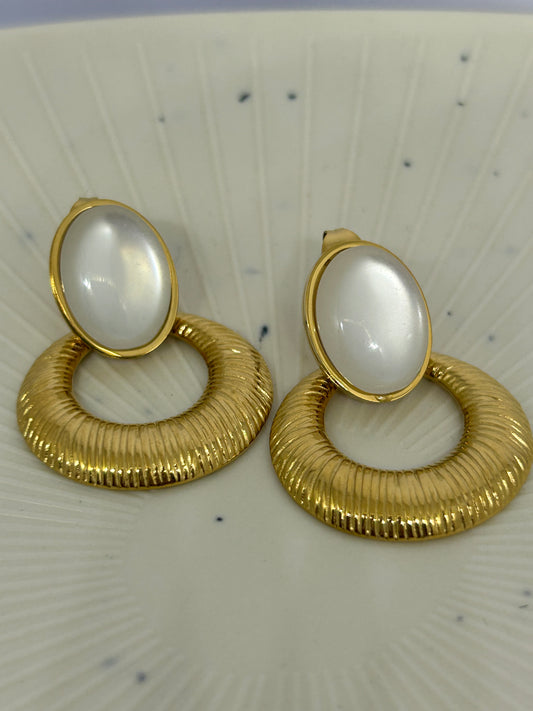 Pearl Orbit Drop Earrings