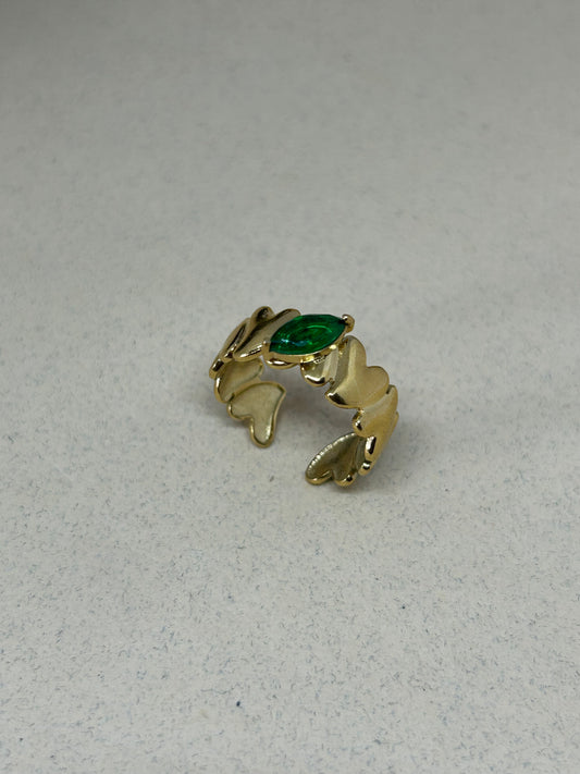 Emerald Heart Band Ring