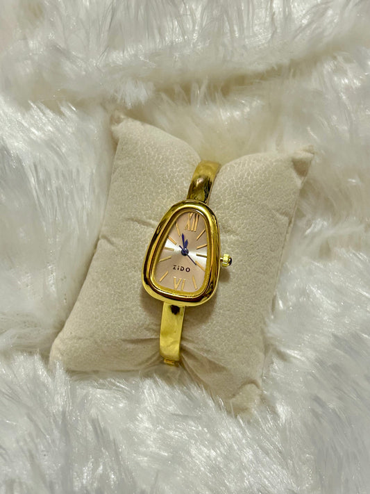 Oval Vintage Watch Kada Style(White Dial)