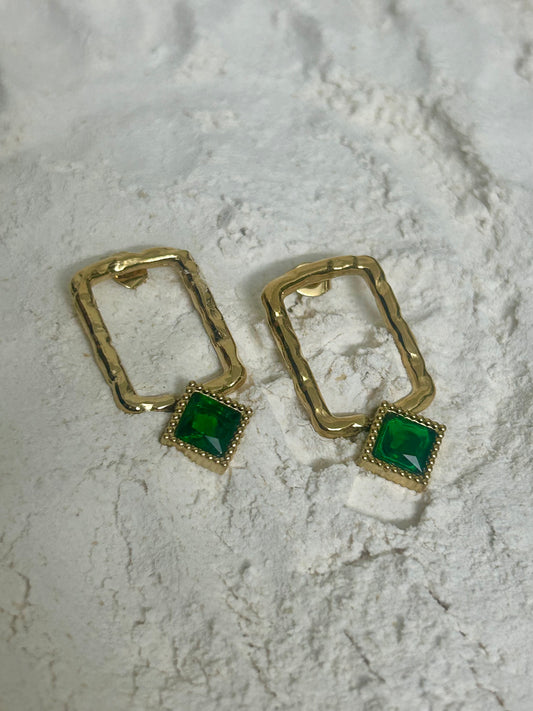 Emerald Frame Earrings