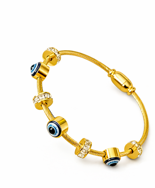 Evil Eye Studded Bracelet(Thin Wrist)