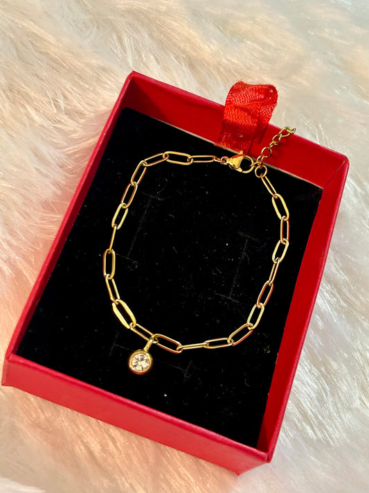 Link Bracelet with Diamond