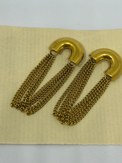 Golden Cascade Chain Earrings