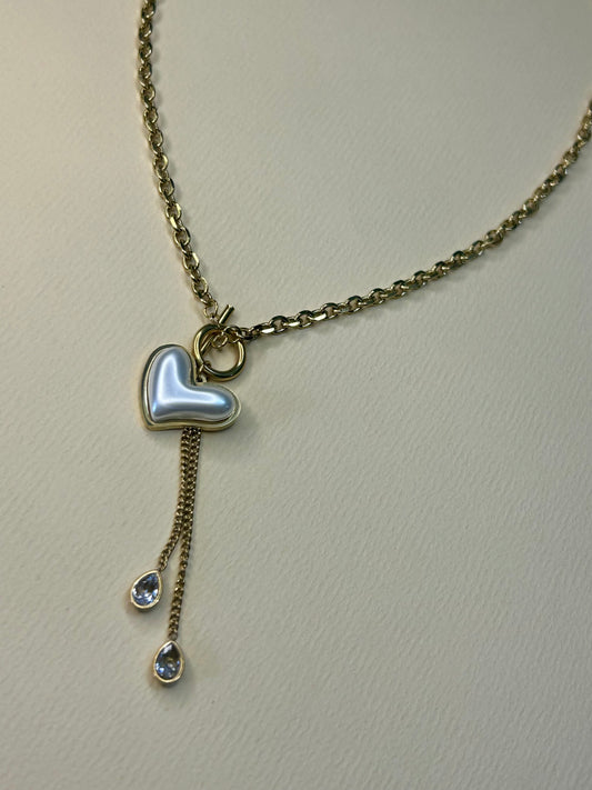 Open Heart Drop Anti Tarnish Necklace