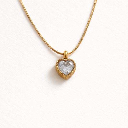 White Heart Necklace