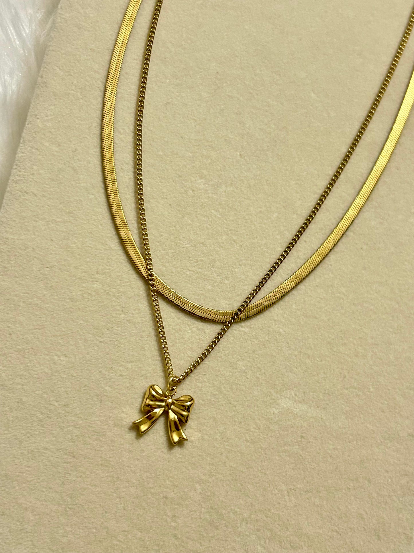 Layered Bow Necklace