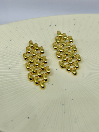 Golden Mosaic Statement Earrings
