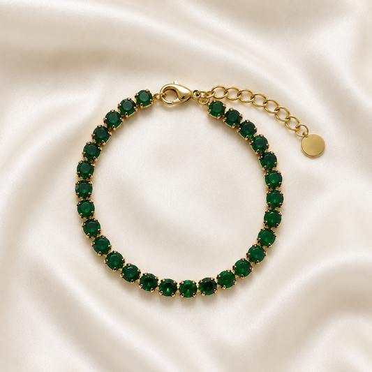 Dark Green Tennis Bracelet