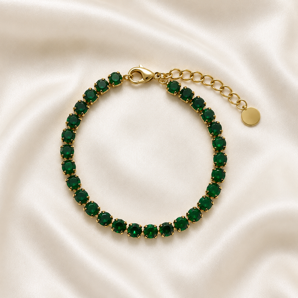Dark Green Tennis Bracelet