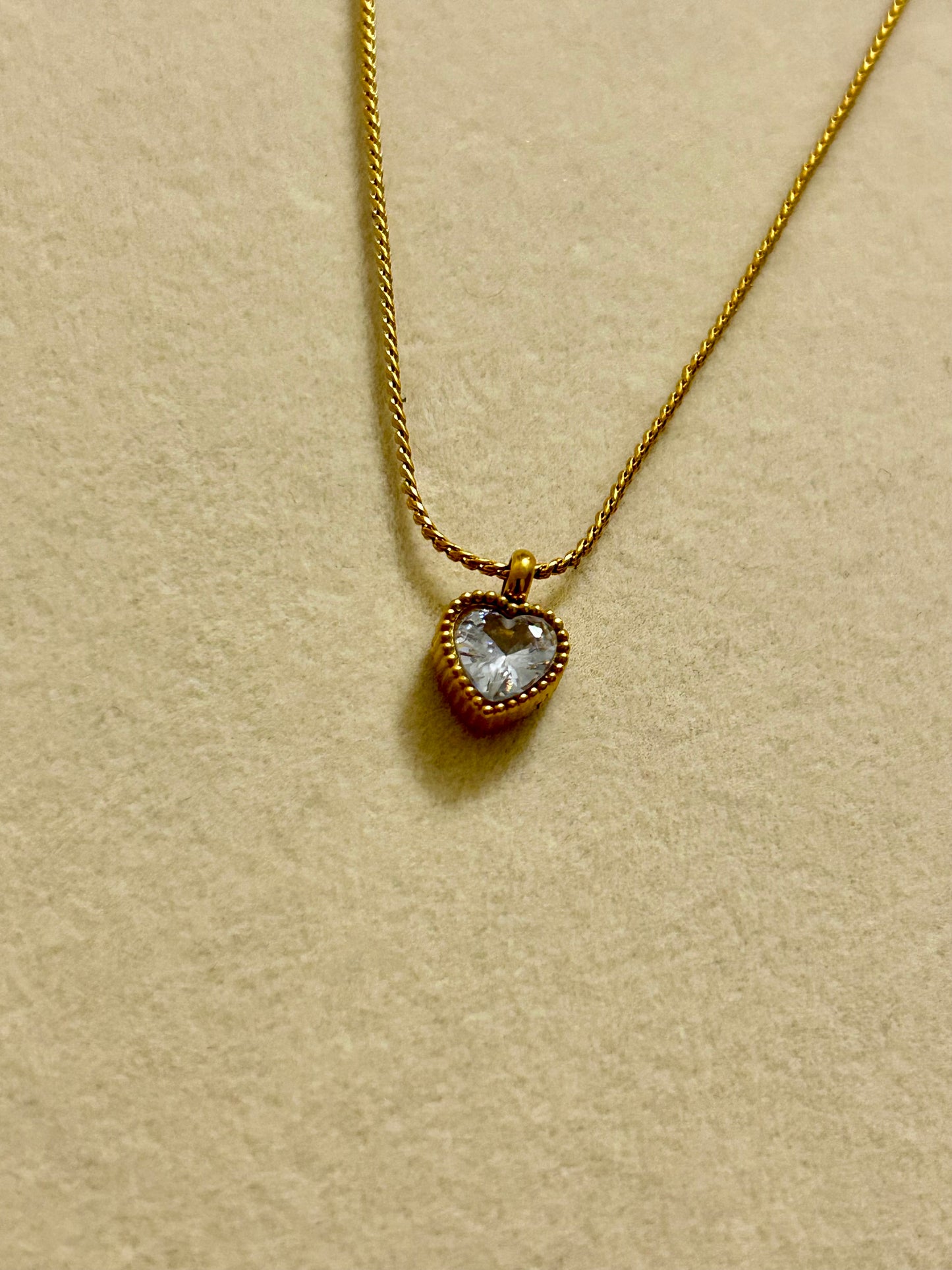 White Heart Necklace