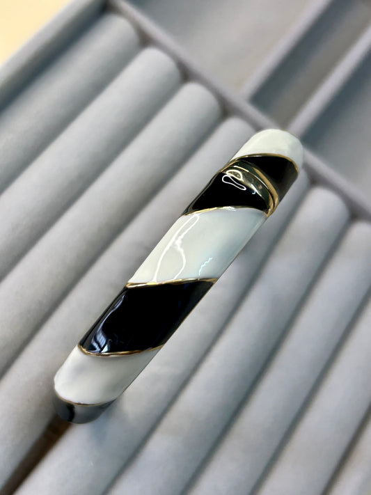 Noir Ivory Enamel Bangle