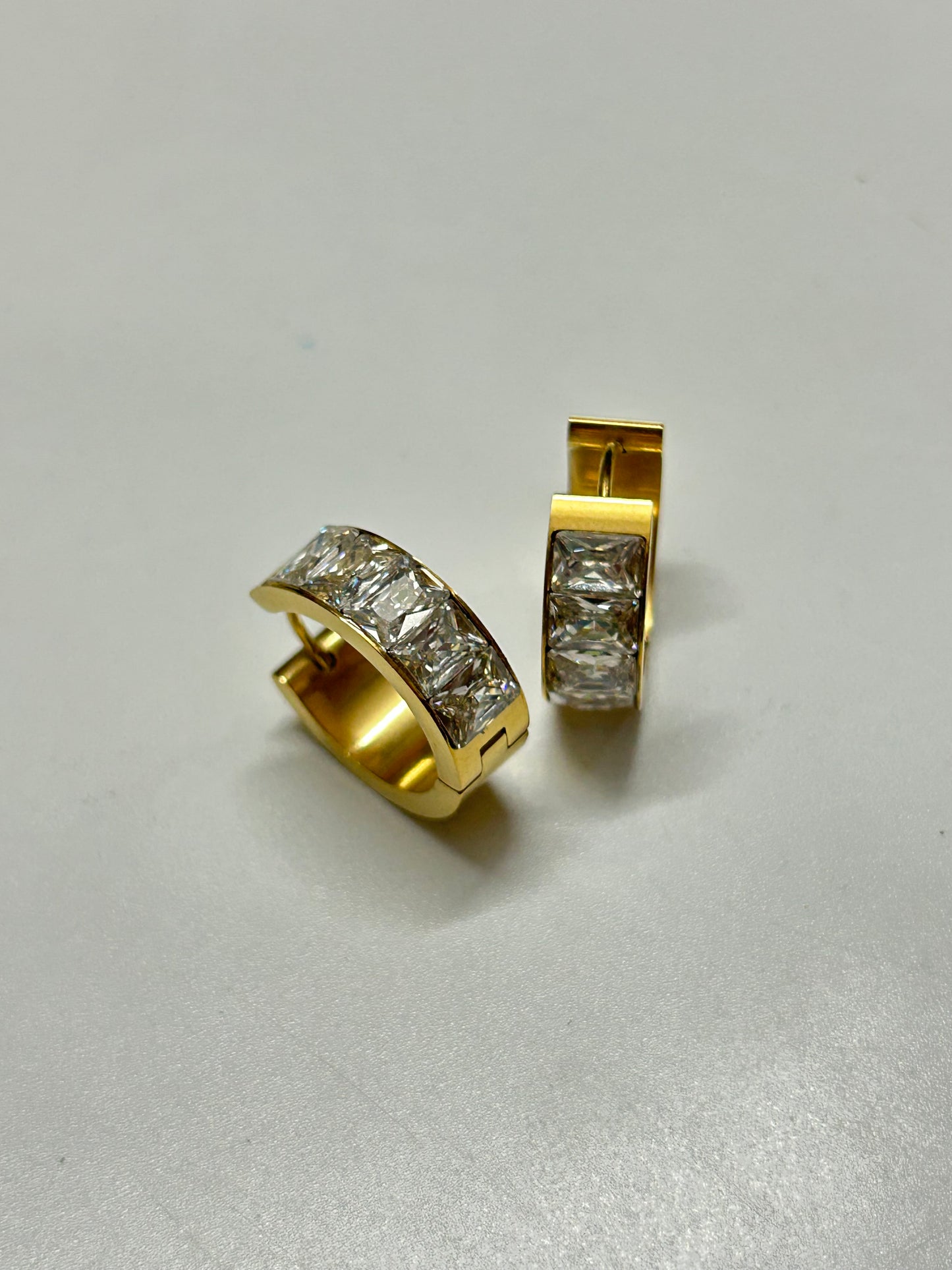 Chunky Diamond Hoops