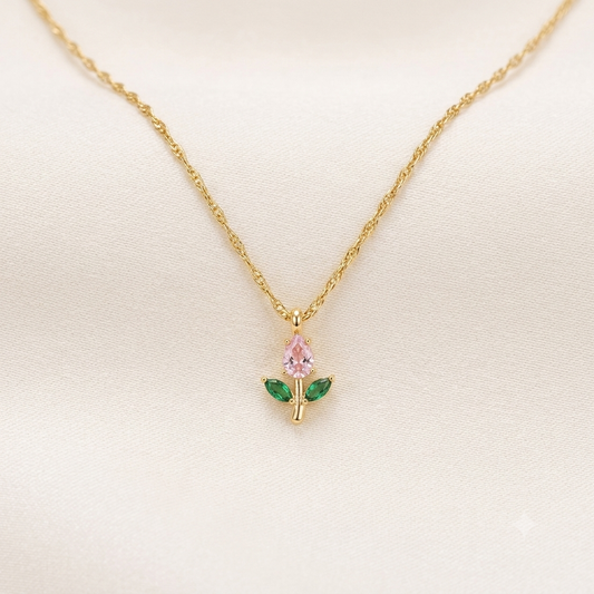Pink Tulip Necklace